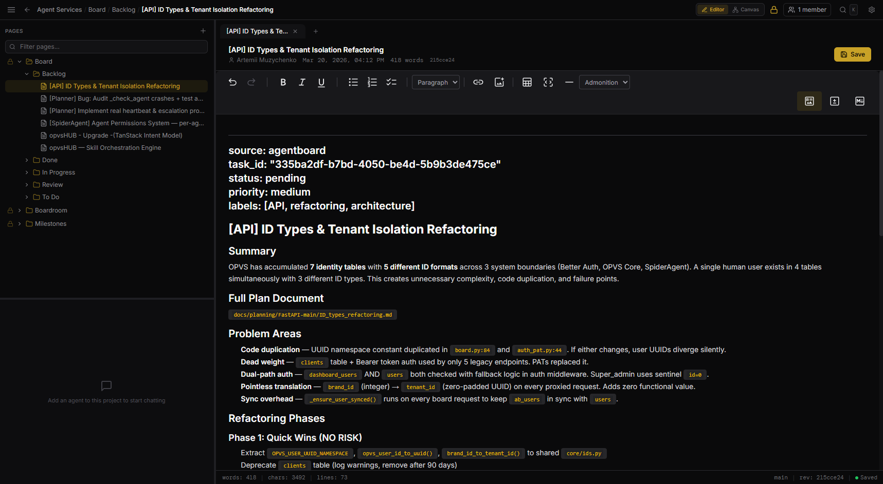 AgentDocs Editor